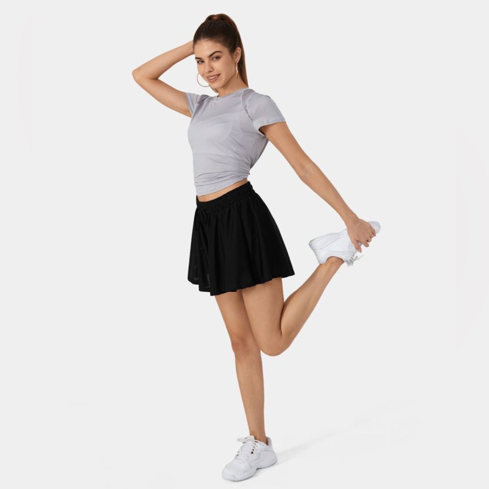 Halara High Waisted Drawstring 2-in-1 Yoga Shorts 2"